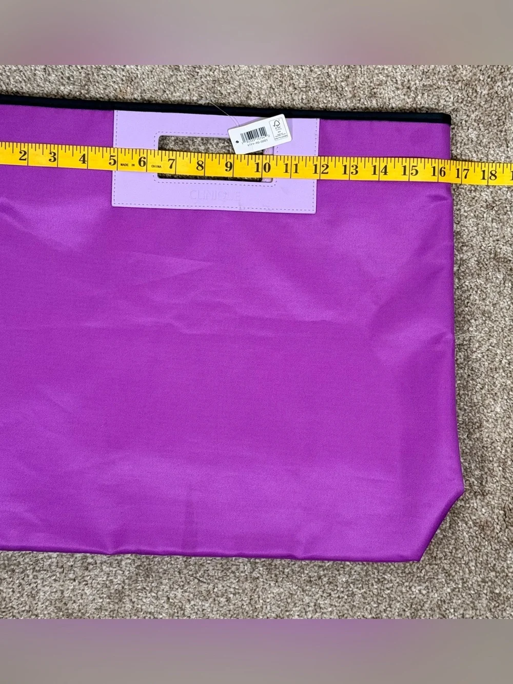 Clinique Violet Tote with Lavender Handle Accent